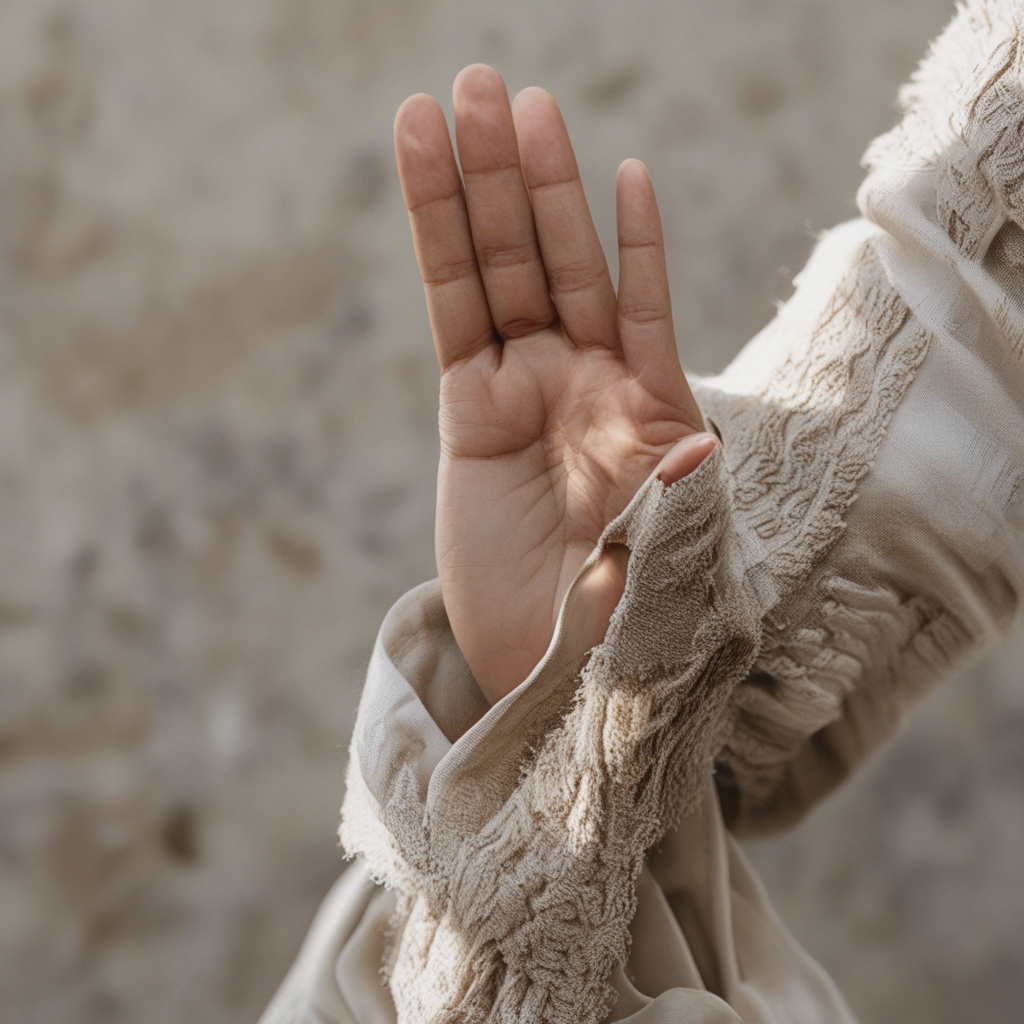 Tangan seseorang dalam posisi menutupi wajah dengan telapak tangan hangat untuk relaksasi, diambil di lingkungan kerja yang tenang dengan pencahayaan redup